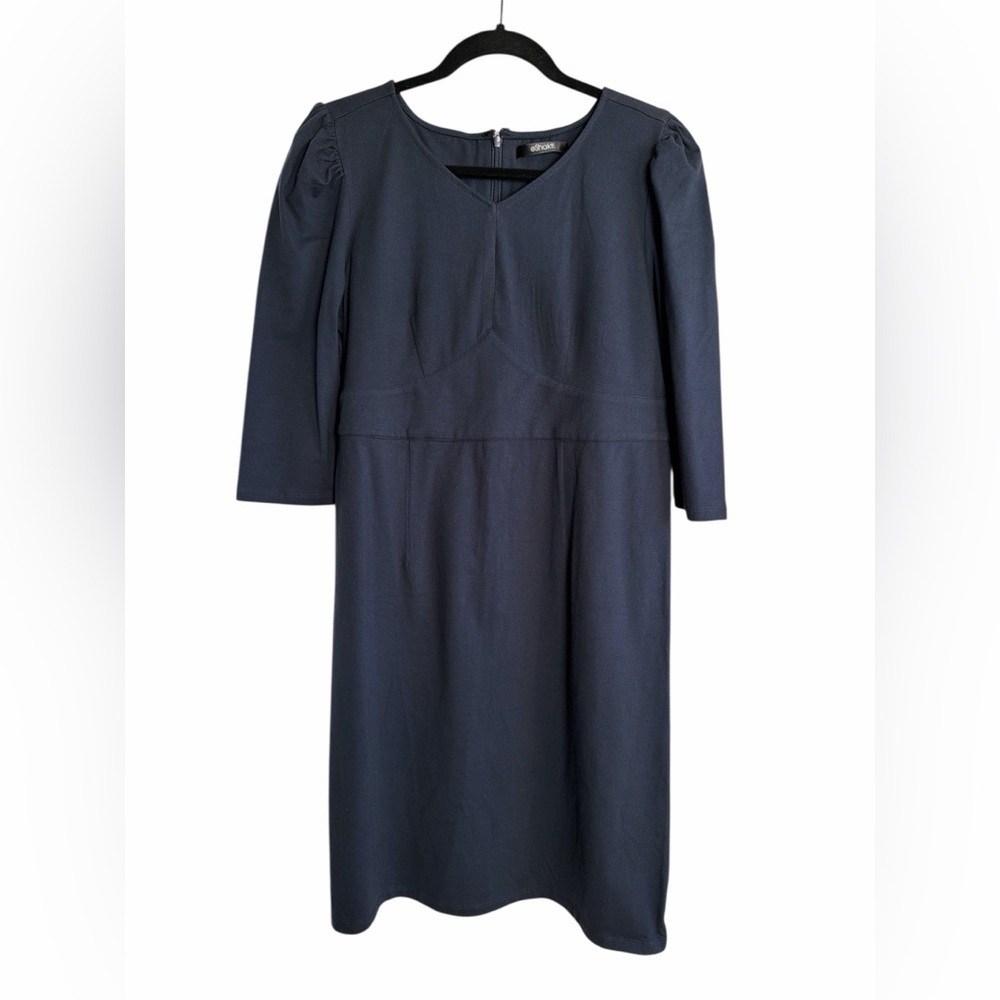 eShakti Blue 3/4 Sleeve Dress in Size Small.